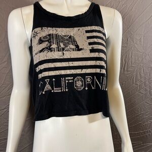 California Black Graphic Crop Top